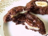 Cookies double chocolat et banane cachée … sans oeufs ni beurre bien sur!